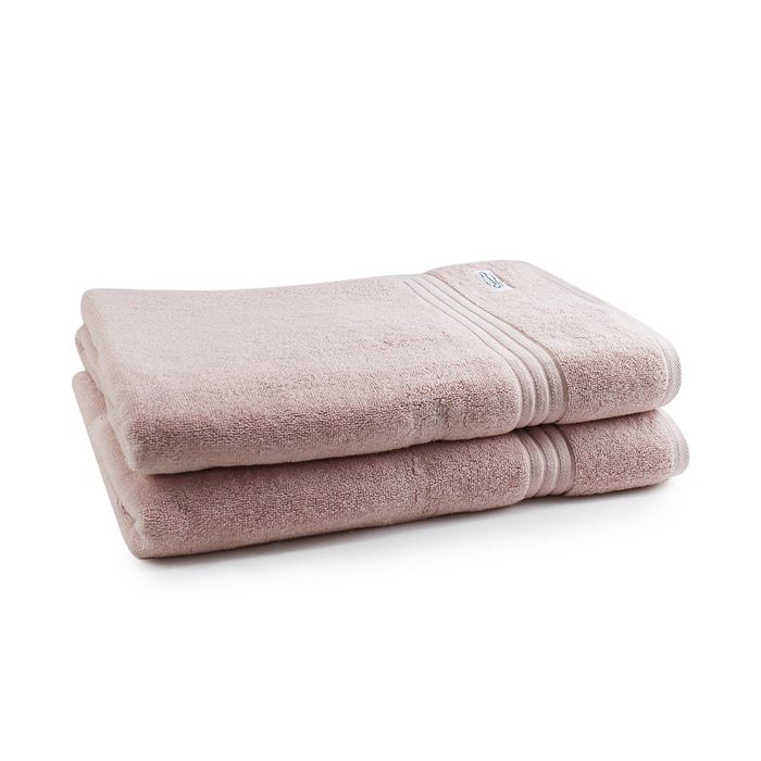 2pc Onkaparinga 90x167cm Cotton Flinders Premium Bath Sheets 600GSM Pink Blush