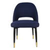 Durafurn 450mm High Navy Fabric Semifreddo Chair with Black Metal Legs