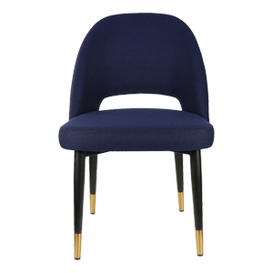 Durafurn 450mm High Navy Fabric Semifreddo Chair with Black Metal Legs
