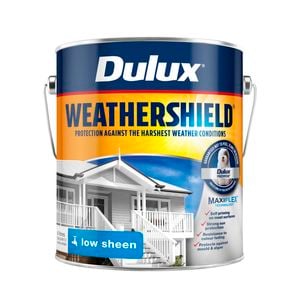 Dulux 4L Vivid White Low Sheen Weathershield Exterior Paint - 4L