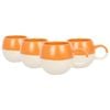 Nicola Spring 340ml Dipped Stoneware Mugs - Burnt Orange 4x Sphere Glazed Coloured Stoneware Latte Tea Cups Colourful Coffee Cup