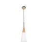 CLA Lighting FINN Blonde Wood & Opal Glass Pendant Light - LONG CONE