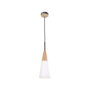 CLA Lighting FINN Blonde Wood & Opal Glass Pendant Light - LONG CONE