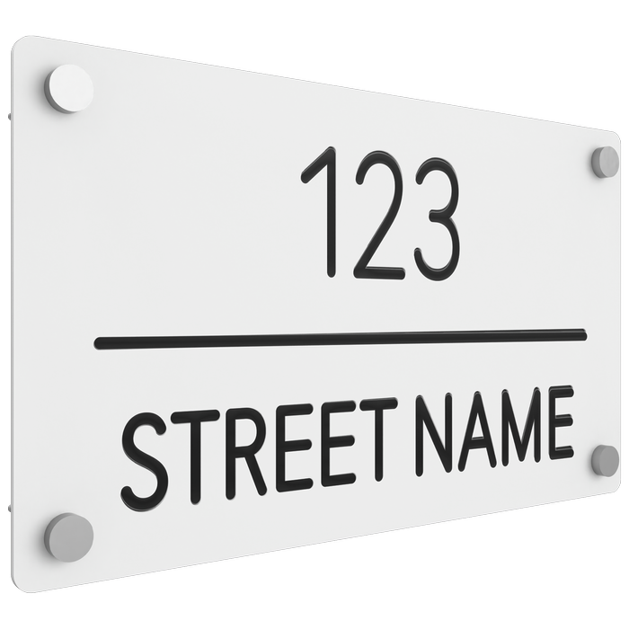 ProtectorAl 380mm x 220mm Satin White Custom House Sign ACM Engraved