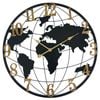 Salesbay 60cm World Map Wall Clock Silent Metal Globe Design Home Office Decor