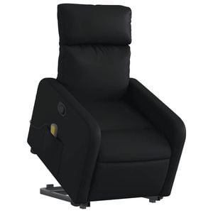 vidaXL Stand up Massage Recliner Chair Armchair Single Sofa Black Faux Leather