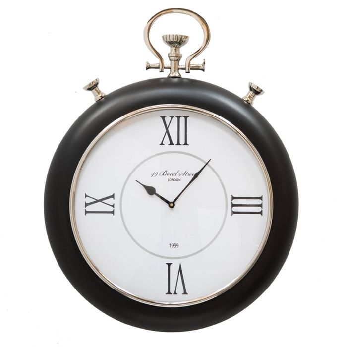 Ssh Collection Tyre 45cm Round Wall Clock With Matte Black Surround And White Face