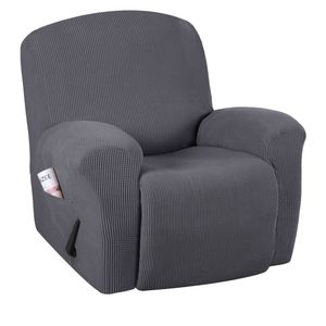 Smarcute Recliner Cover 1 Piece Jacquard Stretch Fabric Slip Resistant Sofa Cover Grey