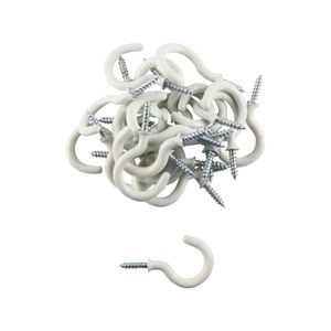 Everhang 18mm White PVC Cup Hook - 25 Pack