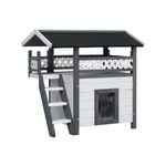 i.Pet Cat House Outdoor Shelter 77cm x 50cm x 73cm Rabbit Hutch Wooden Condo Small Dog Enclosure