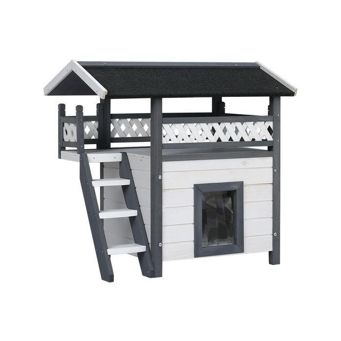 i.Pet Cat House Outdoor Shelter 77cm x 50cm x 73cm Rabbit Hutch Wooden Condo Small Dog Enclosure