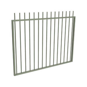 ProtectorAl 1201 - 1500 x 1200mm Pale Eucalypt Aluminium Picket Top Garden Gate