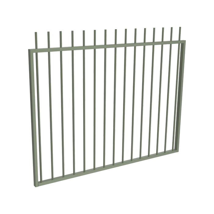 ProtectorAl 1201 - 1500 x 1200mm Pale Eucalypt Aluminium Picket Top Garden Gate