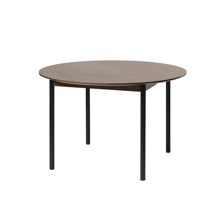Modern Furniture LATINA Round Dining Table 120cm -  Dark Brown / Black
