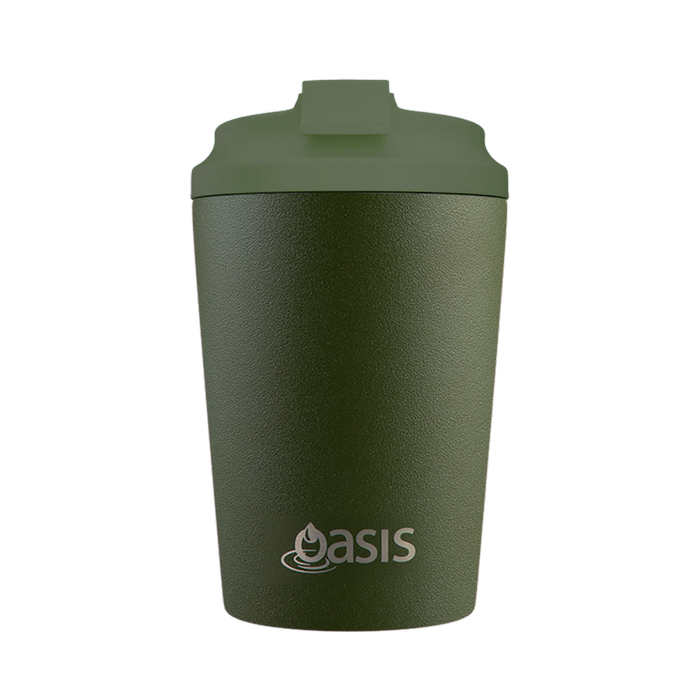 Oasis Ceramic Lined Stainless Steel Double Wall Coffee Cup 360ml - Forest Green