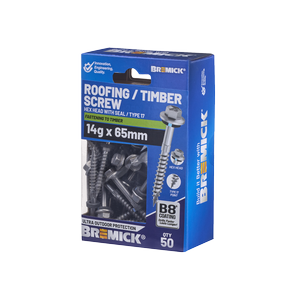 Bremick Hex Roofing Screw 14g x 65mm B8 PK50