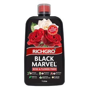 Richgro 1L Black Marvel Rose & Flower Food Liquid Fertiliser Concentrate