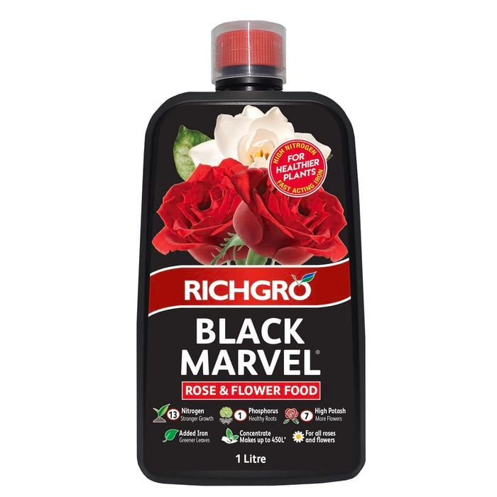 Richgro 1L Black Marvel Rose & Flower Food Liquid Fertiliser Concentrate