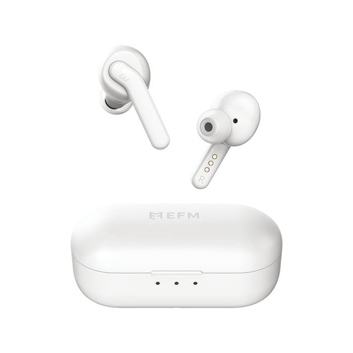 EFM TWS Andes Wireless Bluetooth ANC Earbuds w/Active Noise Cancelling/Mic White