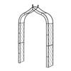 Takasho 131 x 40 x 250cm Black Finial Metal Lattice Arch