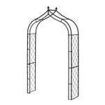 Takasho 131 x 40 x 250cm Black Finial Metal Lattice Arch