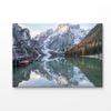 Mountains Reflecting In The Braies Lake Print 100% Australian Made 150x100cm (Stretched Canvas)