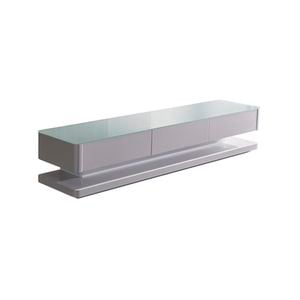 TV Cabinet with 3 Storage Drawers With High Glossy Assembled Entertainment Unit in White colour