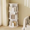 Advwin 3 Tiers Bookshelf Rotating Corner Bookcase Cabinet Revolving Display Stand Rack White