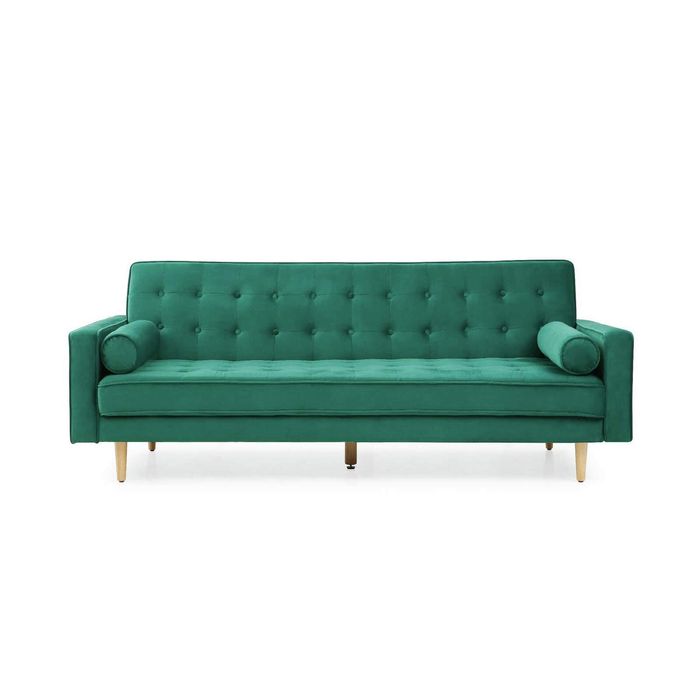 Sofia 3 Seater Sofa Bed - Velvet Green