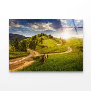 Cross Road on Hillside  Print 100% Australian Made 150 x 100cm  (Acrylic)