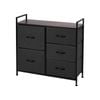 Sherwood Luna 5 Chest Of Drawers Lowboy Dresser Storage Wooden Desk Charcoal