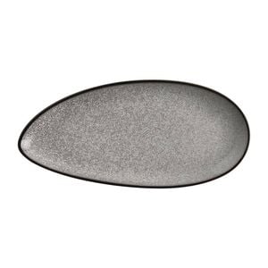 Olympia Leaf Plates Mineral Stone Grey 255mm 6 Pack Commercial Crockery Restaurant Tableware Porcelain