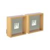 Nicola Spring 3D Deep Box Photo Frames - 6 x 6" with 2 x 2" Mount - Light Wood - Pack of 2