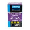 Titan 45 x 1.6mm Electro Galvanised 20 Angled Collated Nail C Brads - Pack 2000