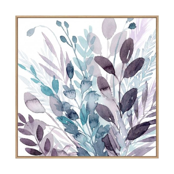 Artey | Crystallized Flora II - Framed Canvas - Natural Frame - 84 x 84cm