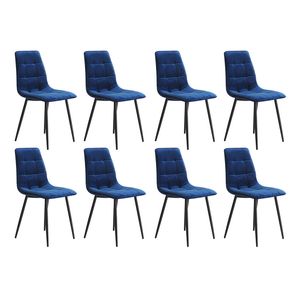 Levede 8Pcs Replica Eames dining Chair Flannelette Seat - Blue