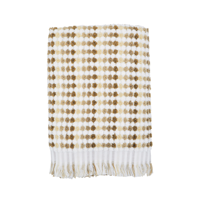 Jenny Mclean Pom Pom Bath Towel with fringes 550GSM - Natural tones