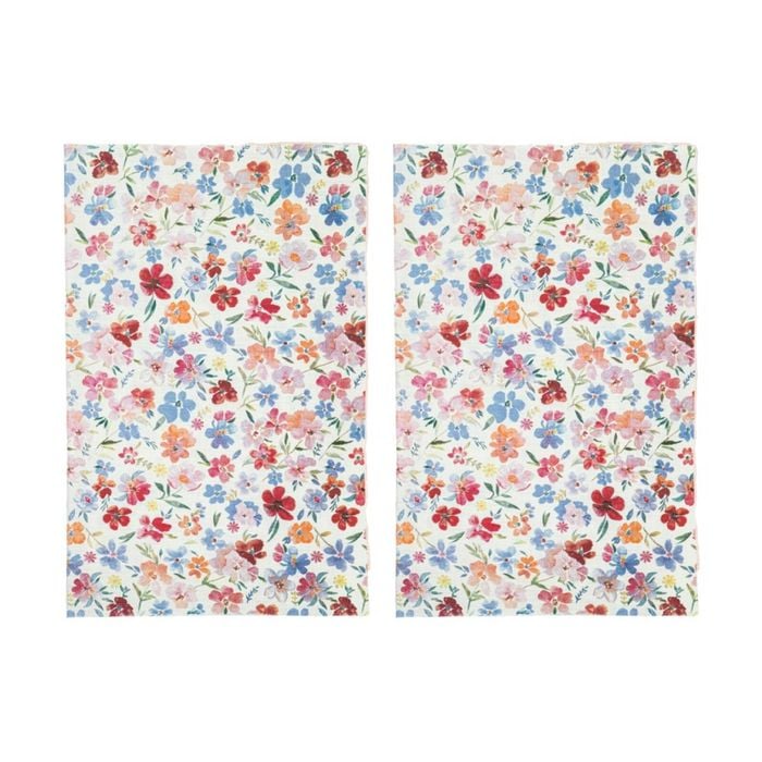 2x 2pc Ladelle Camille Soft Durable Kitchen Tea Towels Floral