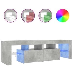 vidaXL TV Cabinet with LED Lights Concrete Grey TV Unit HiFi Cabinet Furniture