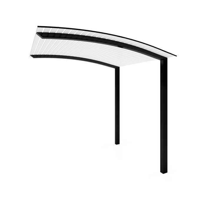 Exterior Life 6.0m Miami Curved Black/Pearl White Pergola