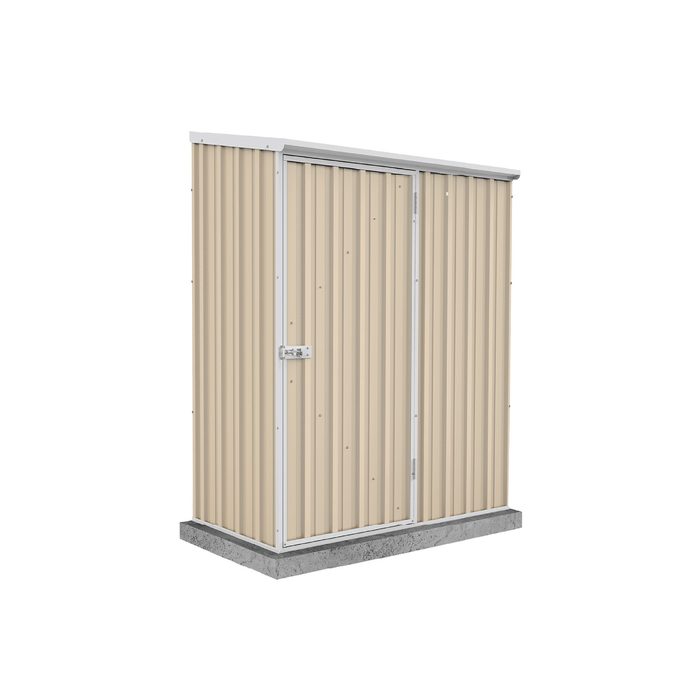 Absco Sheds 1.52 x 0.78 x 1.95m Cream Economy Single Door Garden Shed
