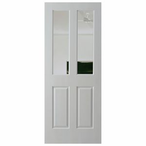 Hume Doors 1980 x 910 x 35mm Oak-G Woodgrain Interior Door Glazed Etchlite