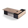Modern Furniture DAXTON Executive Desk with Left Return 200cm - Warm Oak & Black