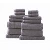 14pc Renee Taylor Aireys Bath/Hand Towel Set Zero Twist Cotton 650 GSM Nickel