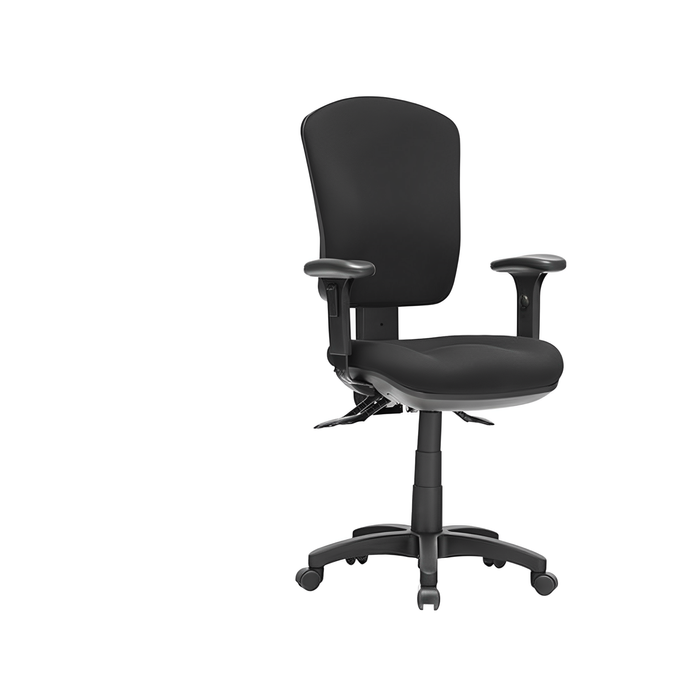 Style Ergonomics Aqua High Back With Height Adjustable Arms Task Chair Metro Black Fabric