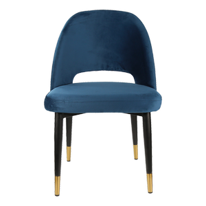 Durafurn 450mm High Denim Velvet Semifreddo Chair with Black Metal Legs