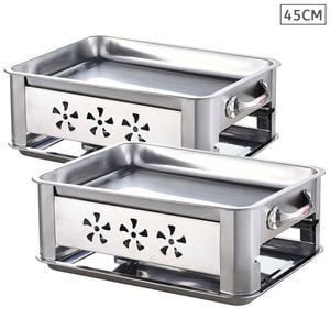 SOGA 2X 45CM Portable Stainless Steel Outdoor Chafing Dish
