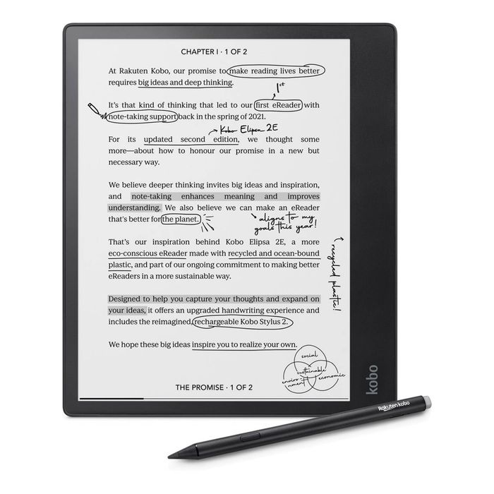 Kobo Elipsa 2E 10.3 inch e-Reader w/ Stylus - Black