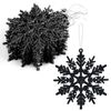 Catzon 12Pcs Christmas Snowflake Hanging Decor for Xmas Trees-Black
