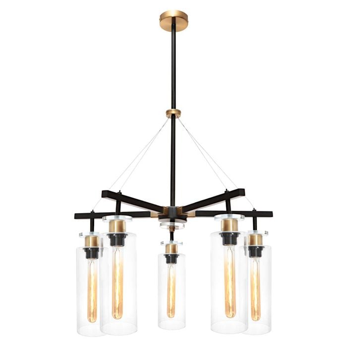 Cougar Lighting Bourne 5lt Pendant Light Black